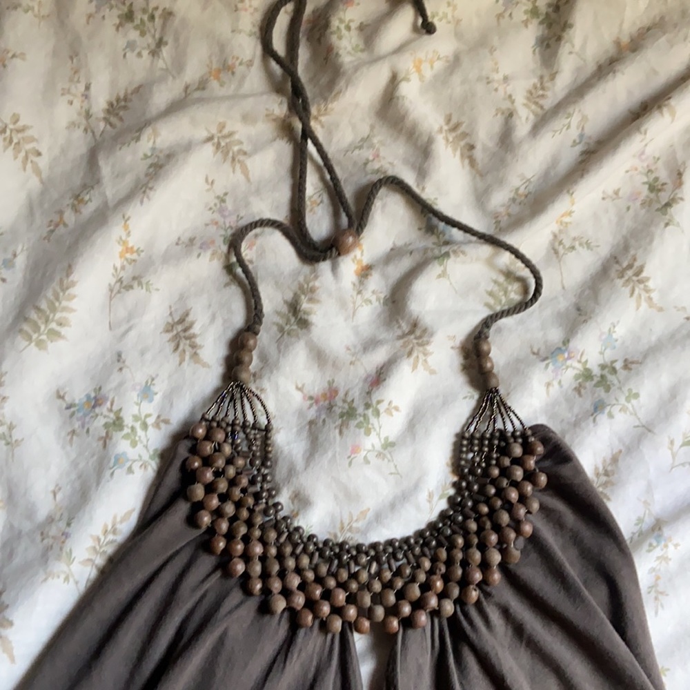 Boho style beaded halter neck dress size small in ok condition - Picture 4 of 6